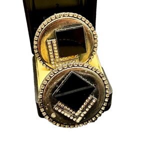 Large Earrings Estate Jewelry Silver Tone Rhinestone Vtg 1980s Ermani Bulatti